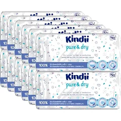 12 x KINDII CHUSTECZKI SUCHE biodegradowalne 50 szt