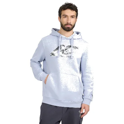 4F Bluza dresowa nierozpinana z kapturem męska - niebieska XXL