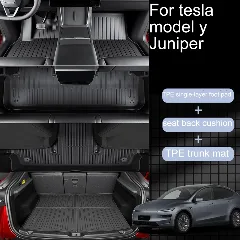 9-częściowy zestaw mat podłogowych TPE na każdą pogodę do Tesli Model Y Juniper 2025 2026
