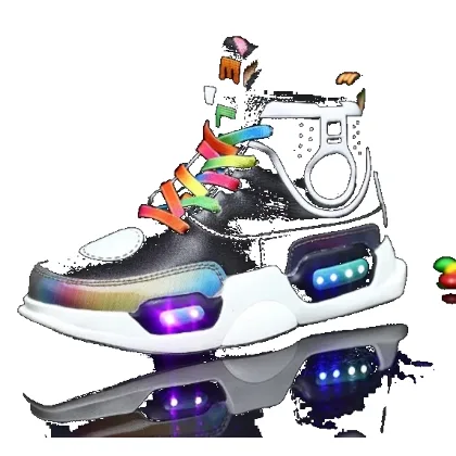 Błyszczące buty do koszykówki dla dzieci czarny 38