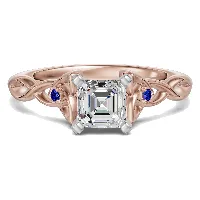 Celtic Knot Asscher 1.75 ct Pierścionek Zaręczynowy - Szafir - Diament Naturalny 585…