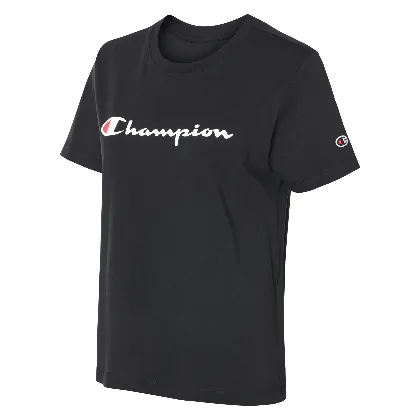CHAMPION T-shirt damski z bawełny (Czarny, XS)