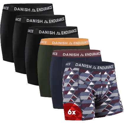 DANISH ENDURANCE Męskie Bokserki, Bawełna, Klasyczny Krój, 6 lub 10-Pak