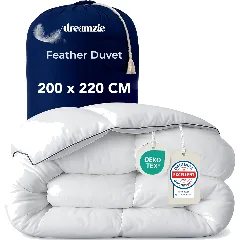 Dreamzie - Kołdra Ultra Comfort 200x220 cm - Kołdra z pierza i puchu kaczego - Podwójna…