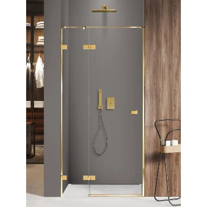 Drzwi prysznicowe New Trendy Avexa 80x200 wnękowe złote lewe EXK-1630