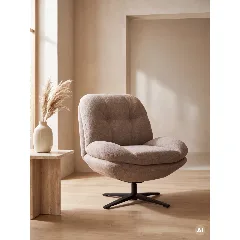 Fotel LUNARO obrotowy brązowy 76x83x91 cm