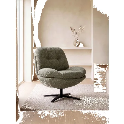 Fotel LUNARO obrotowy zielony 76x83x91 cm