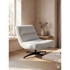 Fotel VOLERO obrotowy w tkaninie beżowy 77x93,5x88,5 cm