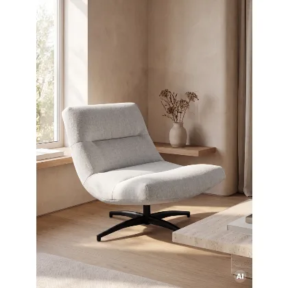 Fotel VOLERO obrotowy w tkaninie beżowy 77x93,5x88,5 cm