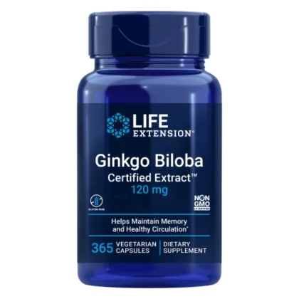 Ginkgo Biloba Certified Extract 120 mg 365 kaps. Life Extension