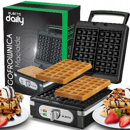 Gofrownica 2200W Z Regulacją Temperatury 2 Duże Chrupiące Gofry XXL Electo