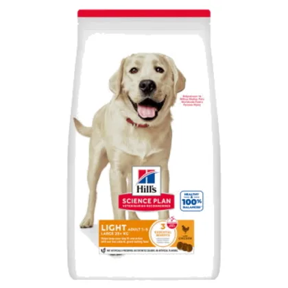 Hill's Science Plan sucha karma dla psów, Light, Large Breed Adult, z kurczakiem 18 kg