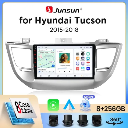 Junsun Bezprzewodowe Radio Samochodowe CarPlay Android Auto do Hyundai Tucson Mk3 (TL)…