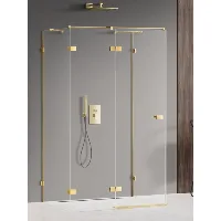 Kabina prysznicowa New Trendy Avexa 100x110 prostokątna przyścienna złota lewa EXK-2110