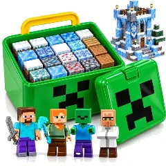 KOMPLET MINECRAFT 100EL. KLOCKI MAGNETYCZNE + MINIFIGURKI + PUDEŁKO