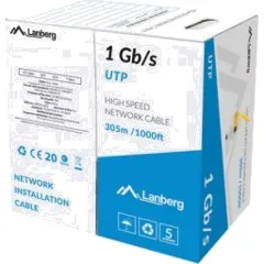 Lanberg Kabel LAN UTP 1GB/S 305M drut CCA żółty