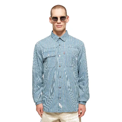 Levi's Koszula Ls Auburn Worker Med Indigo - Flat Finish