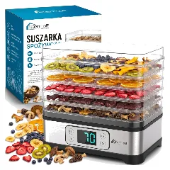 Mocna Suszarka Do Grzybów Owoców Warzyw Spożywcza Timer Termoobieg LCD 500W