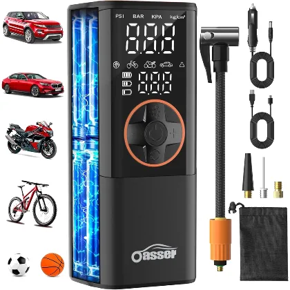 Oasser Przenośna Pompa 6000mAh z Podwójnym Wyświetlaczem Preset Pressure AutoStop 150PSI…