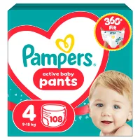 PAMPERS Active Baby Pieluchomajtki Rozmiar 4 (9-15kg) 108 szt.
