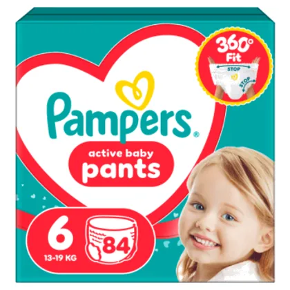 PAMPERS Active Baby Pieluchomajtki Rozmiar 6 (13-19kg) 84 szt.
