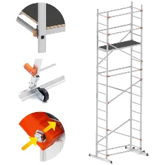 Rusztowanie aluminiowe jezdne przejezdne GIERRE FA400FL + FA500FL 5,80 m