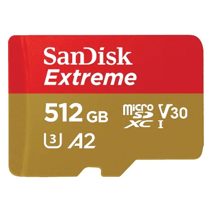 SanDisk microSDXC Extreme 512GB 190/130 MB/s A2 C10 V30 UHS-I U3