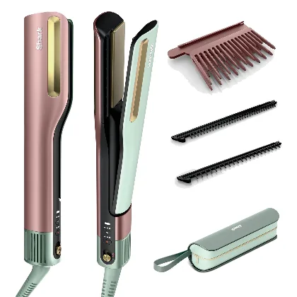 Shark SilkiPro Straight Hair Straightener + Dryer in One Tool - Strawberry Matcha…