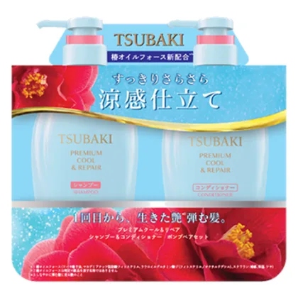 Shiseido - Tsubaki Premium Cool & Repair Shampoo & Conditioner Set - 450ml + 450ml
