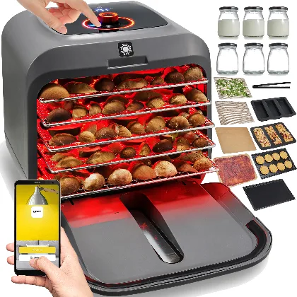 Suszarka do grzybów owoców Yoer 500W duża 15L Timer 5 sit +Termoobieg +ir