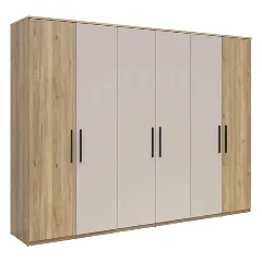 Szafa sześciodrzwiowa Black Red White Tabina 300x228 cm uchylne drzwi