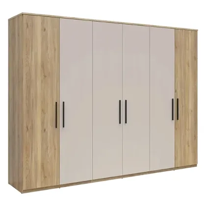 Szafa sześciodrzwiowa Black Red White Tabina 300x228 cm uchylne drzwi