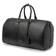 Torba podróżna ze skóry ekologicznej monogram czarna