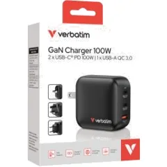 Verbatim Mini GaN Charger 100W 3Port US/EU/UK ADP 32230