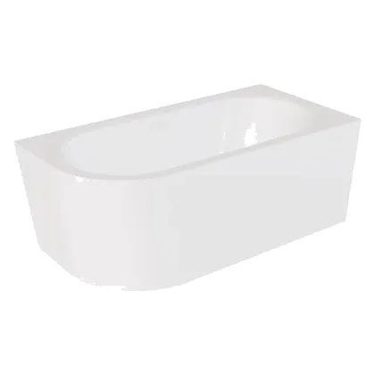 Wanna narożna prawa Besco Avita A-line 160x75 cm biały połysk syfon klik-klak biały z…