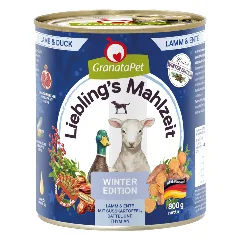 Zimowa edycja limitowana GranataPet Liebling´s Mahlzeit - Jagnięcina i kaczka, 12 x 800 g